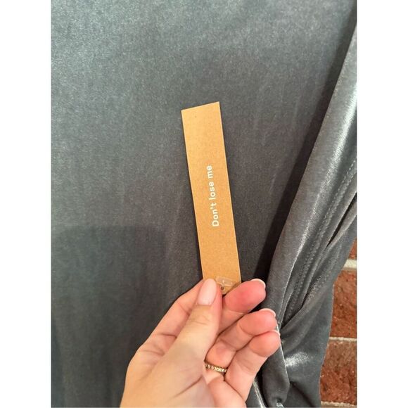 Reformation Alden Knit Shift Dress, Silver Velvet - Picture 5 of 10